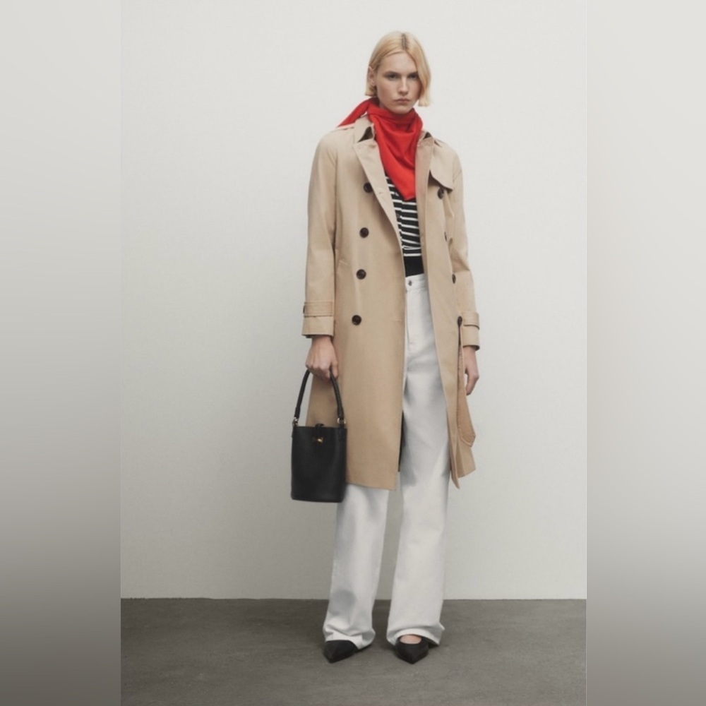 Massimo Dutti Trench coat in khaki. Size XS - Picture 1 of 12